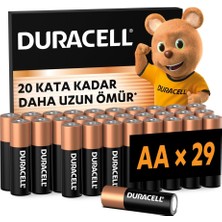 Duracell Basıc Aa Alkalin Kalem Pil (29'lu Paket) – 1,5V