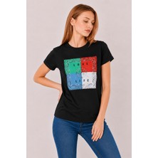 Sortie Collection Şal Desenli Tshirt