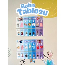 NORTH & PEAK Sabah ve Akşam Rutini Tablosu (Cırt Cırtlı) (Elsa Frozen Karlar Ülkesi Temalı)