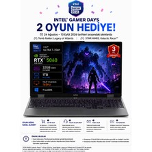 Lenovo Loq 15IPH11 83SL001PTR Intel Core Ultra 7-356H 32GB 1tb SSD RTX5060 8gb Tgp 115W 15.3" IPS 165Hz Freedos Taşınabilir Bilgisayar