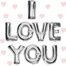 Timion Mey Ithalat® I Love You Folyo Balon Gümüş Renk 35 cm