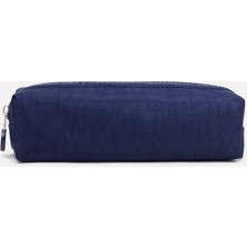 01106 Lacivert Suya Dayanıklı Krinkıl Kumaş Unisex Tek Bölmeli Kalemlik Kalem Kutusu