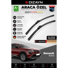 S-Dizayn Renault Boreal Ön Cam Silecek Seti 2025 Üzeri Premium Araca Özel 60-45 cm A+ Kalite