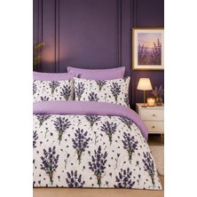 More Home Lastikli Çarşaflı Nevresim Takımı Tek Kişilik - Lavanta Desen