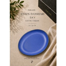 Porland Ethos Danshari Sky Kayik Tabak 26X20 cm Mavi Porselen Sunum