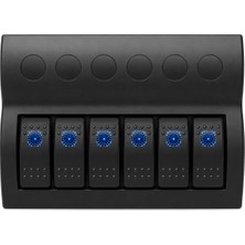 Labarka 6'lı Switch Panel Otomatik Sigortalı Mavi LED'li 12-24V