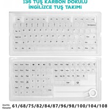 Silabor 136 Tuş Ingilizce Pbt Tuş Takımı – Şeffaf Karbon Fiber Desenli Mekanik Klavye Keycaps Seti