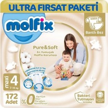 Molfix Pure & Soft Bebek Bezi Maxi 4 No 86 Lı x 2 Adet
