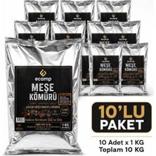 Ecamp Doğal Meşe Mangal Kömürü Hazır Reşo Yakıtlı 1 kg x 10 Adet – Toplam 10 kg