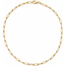 Serelya cm Top ve Halka Zincir Model 50 cm Gold Renk Kadın Kolye