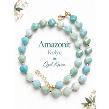 Cunda Doğal Taş Design Amazonit Kolye Özel Kesim 8mm.