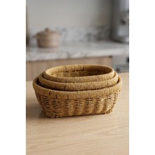 Digithome Oval Rattan 3'lü Organizer SEPET-THN76468