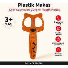 Let's Plastik Çocuk Makası – Güvenli Ilk Makas Kahverengi