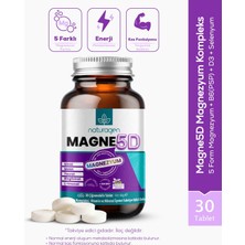 Naturagen Magne 5d Magnezyum Kompleksi 200MG 30 Çiğnenebilir Tablet | P5P, D3, Selenyum | Nane & Limon Aromalı