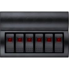 Labarka 6'lı Switch Panel Otomatik Sigortalı Kırmızı Led'li 12-24V