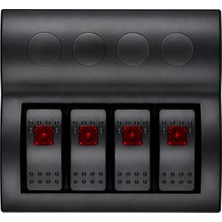Labarka 4'lü Switch Panel Otomatik Sigortalı Kırmızı Led'li 12-24V