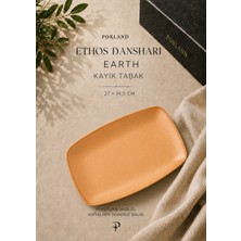 Porland Kayik Tabak 27X19.5 cm Turuncu/mavi/siyah Porselen Sunum