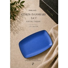 Porland Kayik Tabak 27X19.5 cm Turuncu/mavi/siyah Porselen Sunum