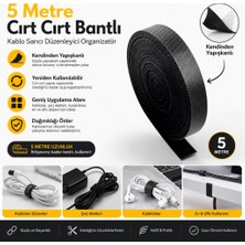 Coofbe 5 Metre Cırt Cırt Kablo Düzenleyici Bant Kesilebilir Kablo Toparlayıcı Bağ ve Tutucu Kablo Düzenleyici