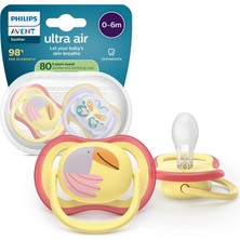 Philips Avent Ultra Air Emzik 0-6 Ay, Kız, Ortodontik, Yumuşak Silikon Uçlu, Bpa Içermez, Hijyen Kutulu, 2'li, SCF087/04