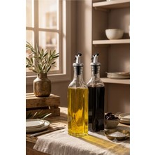 Klarhaus Amelia Sızdırmaz Kapaklı Ikili Cam Yağdanlık ve Sirkelik Seti 2X300 ml 25X4X4 cm