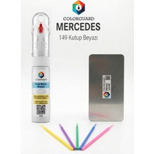 Colorguard Mercedes-Benz 149 Kutup Beyazı Rötuş Seti - 2 Si 1 Arada Iğne ve Fırça Uçlu Şişe, Rötuş Çeliği ve Rötuş Çubuğu