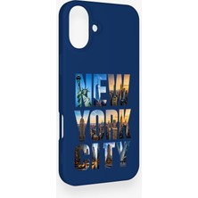 Vip Case iPhone 16 Plus Uyumlu New York City Desenli Silikon Kılıf