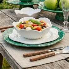 Baci Milano Botanica Çiçek Desenli Melamin Yeşil Servis Tabağı 28 cm