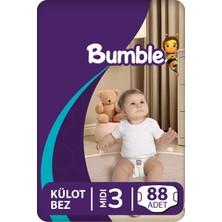 Bumble 3 Numara Midi Külot Bebek Bezi – 4-9 Kg  | 88 Adet