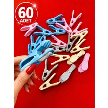 TBY Shop Yaysız Kırılmaz Iz Yapmaz Mandal Uzun Ömürlü Çamaşır Mandalı 60 Adet