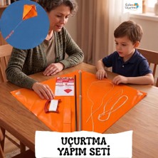 Gülen Uçurtma / Naylon Elmas Uçurtma Yapım Seti - Plastik Çıtalı