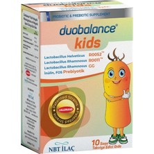 nbt ilaç duobalance kids probiyotik mikroorganizma ve prebiyotik ıçeren takviye edici gıda 10 saşe