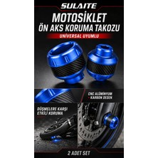Sulaite Üniversal Motosiklet Ön Teker Aks Koruma Takozu Mavi 2 Adet Darbe Koruyucu Slider