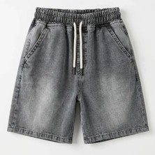 Dereff Unisex Denim Şort (Antrasit) 7-8 Yaş