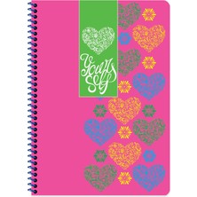 Keskin Color A4 Spiralli Karton Kapak Çizgili Neon Defter- Kırmızı