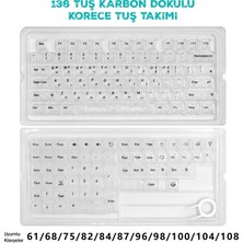Silabor 136 Tuş Korece Pbt Tuş Takımı – Şeffaf Karbon Fiber Desenli Mekanik Klavye Keycaps Seti