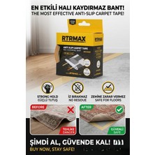 Primeaks 50 mm x 5 Metre Halı Kaydırmaz Bant Çift Taraflı Güçlü Yapışkan Halı Sabitleme Bandı
