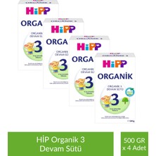 Hipp 3 Organik Devam Sütü 500 gr x 4 Adet