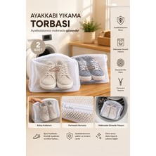 Porsima 3128 2li Çamaşır Yıkama Filesi Fermuarlı Bölmeli Ayakkabı Yıkama Filesi Deforme Önleyici Torba File 20X30CM