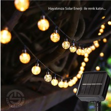 Empressco 30 Ledli Solar Kristal Baloncuklu Top Bahçe Aydınlatma Dekorasyon Güneşenerji Sarı Işık