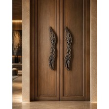 Vivarel 2'li Set Ağaç Görünümlü Reçine Çekme Kapı Kolu 420 mm