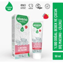 Siveno %100 Doğal Diş Macunu Bebek ve Çocuk Için Çilek Aromalı Florürsüz 50 ml