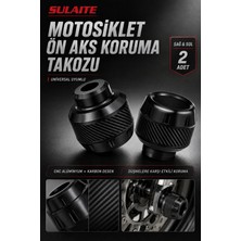 Sulaite Üniversal Motosiklet Ön Teker Aks Koruma Takozu Siyah 2 Adet Darbe Koruyucu Slider