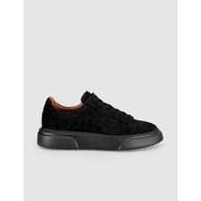 Harrow Siyah Hakiki Deri Kalın Taban Erkek Sneaker