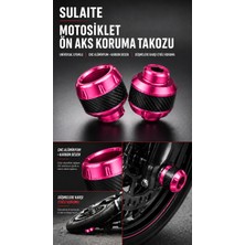 Sulaite Üniversal Motosiklet Ön Teker Aks Koruma Takozu Pembe 2 Adet Darbe Koruyucu Slider