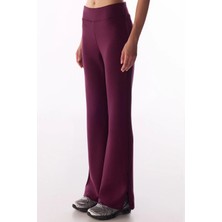 Penti Bordo İpeksi Dokunuş Silky Touch Paça Detaylı İspanyol Paça (Flare) Pantolon