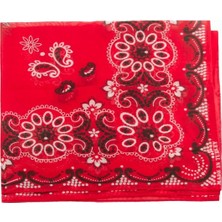 Zero Land Spt-Gld Çiçek Desenli Bandana 50X50 Kırmızı