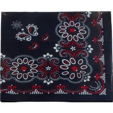 Zero Land Spt-Gld Çiçek Desenli Bandana 50X50 Lacivert