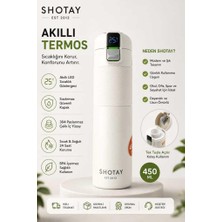 Shotay Digital Display Termos Matara 450 Ml. SHT-ST-8311 Beyaz