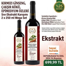 2 x 250 ml Kırmızı Ginseng, Çakşır Kökü & Epimedyum Özleri Sıvı Ekstrakt Karışımı Lokman Hekim Hayat